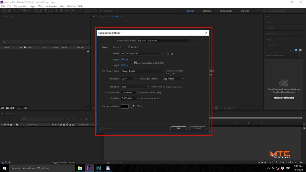 writing urdu in adobe after effects