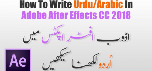 How to write urdu fonts in adobe after effects cc 2018