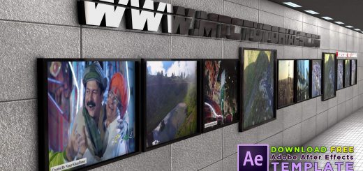 3D video and photo frames ae template