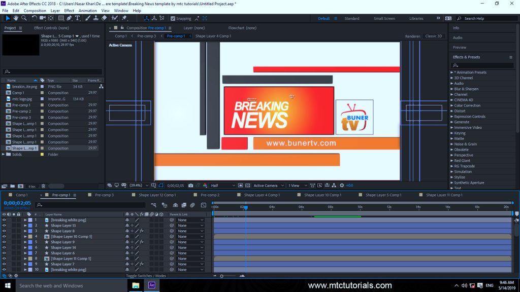 Download FREE Breaking News After Effects Templates - MTC TUTORIALS