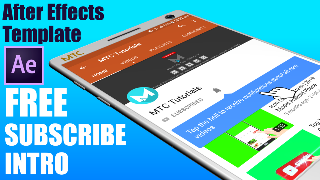 Subscribe Button Intro Free Adobe After Effects Intro by mtc tutorials