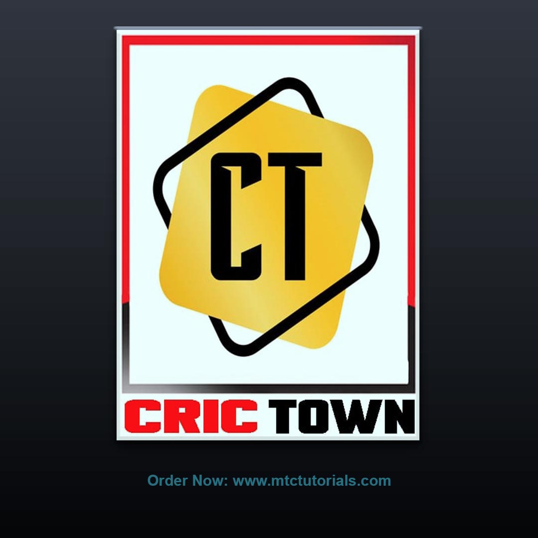 CT Cric Town 3D animated logo design by mtc tutorials