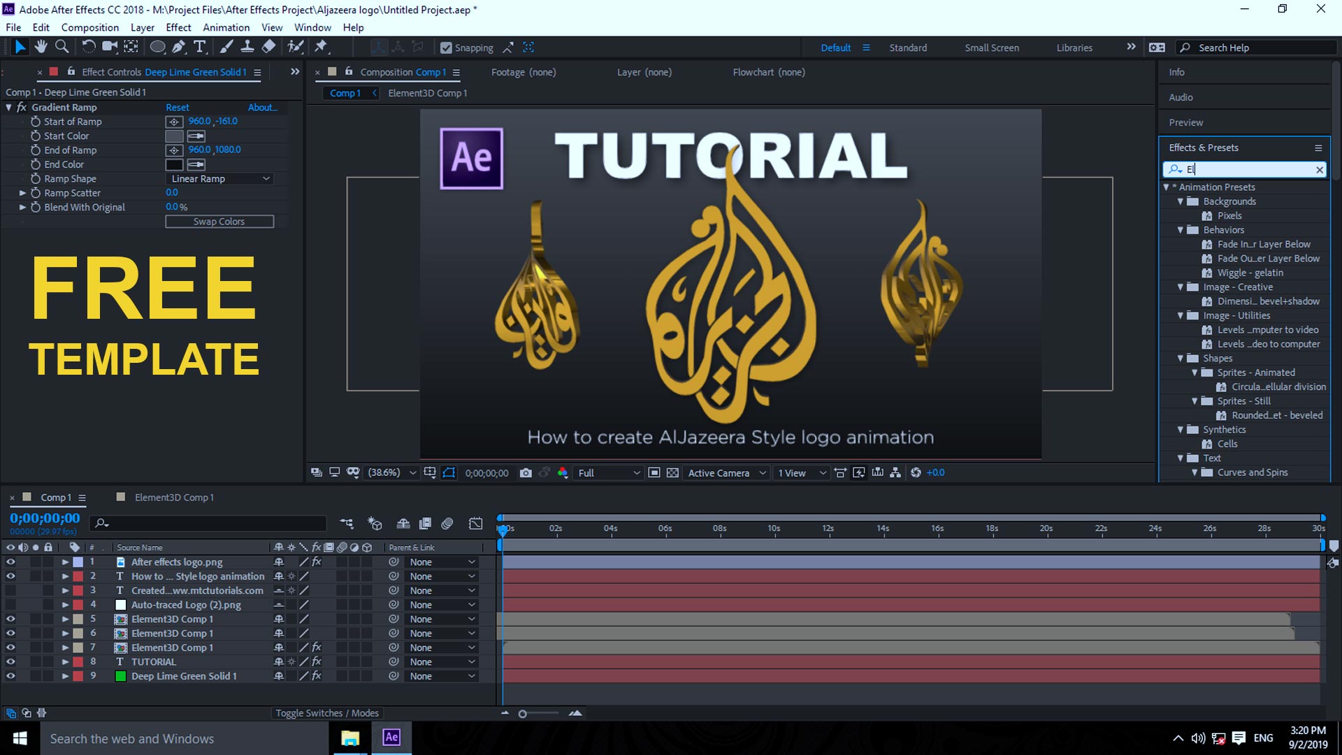 How to make twisted logo in after effects , twist option in Element 3d mtc tutorials