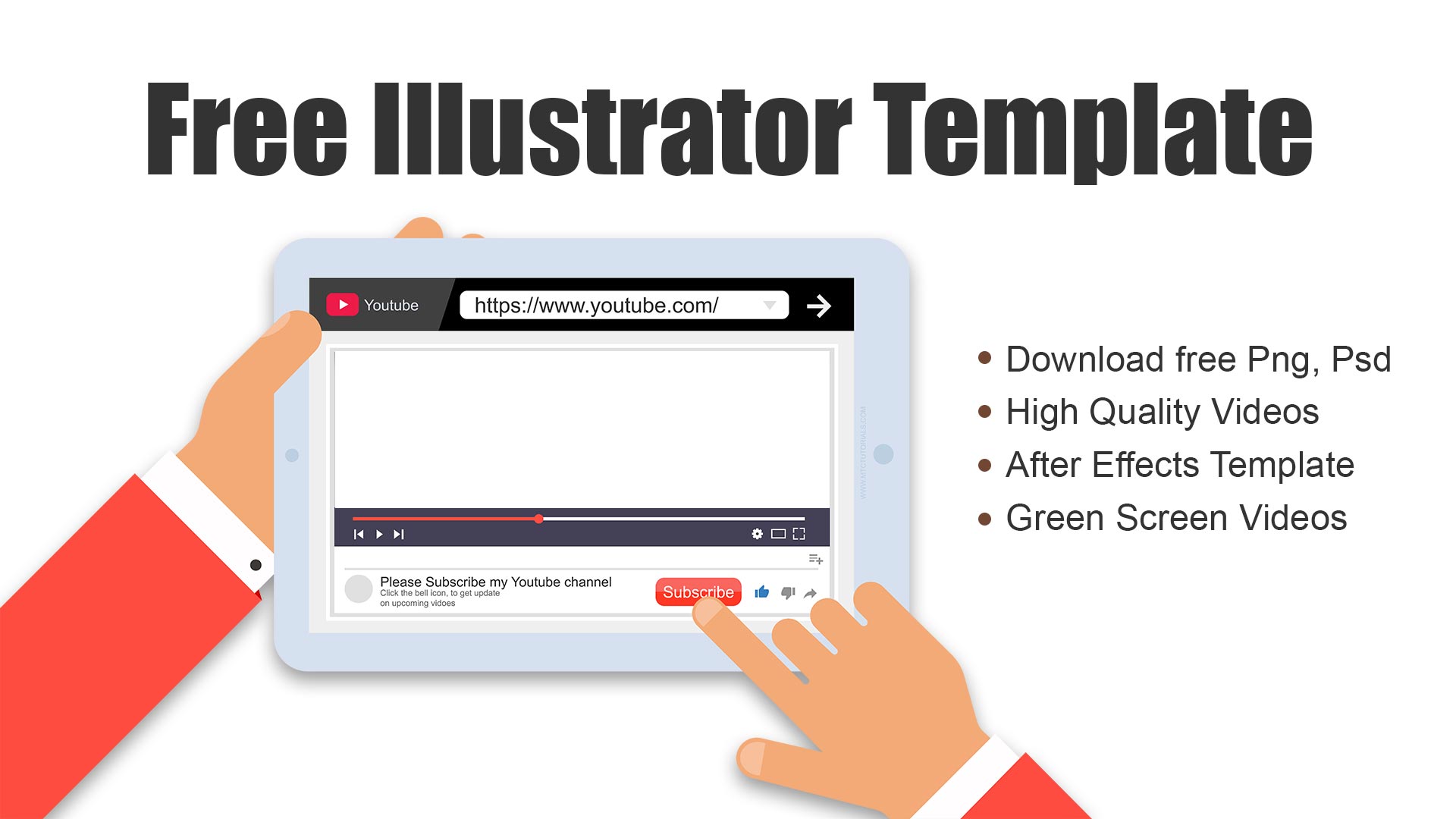 Download Youtube Channel view free Tablet Adobe Illustrator Template - MTC  TUTORIALS