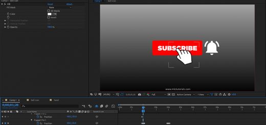 Subscribe button and bell icon Adobe after effects template mtc tutorials
