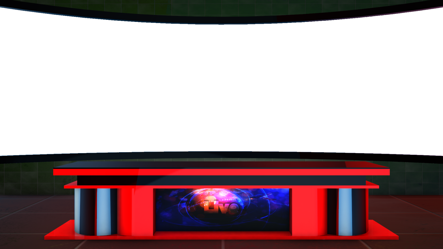 High Quality TV Studio desk free png images with 4K quality Green