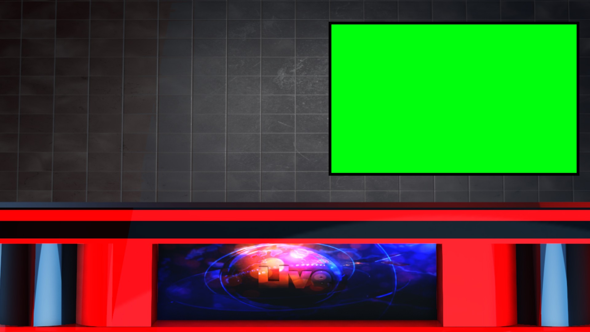 News Channel Table With Green Screen Tv Mtc Tutorials