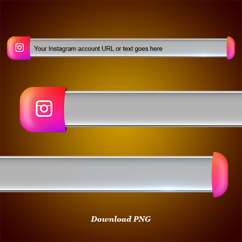 Download Instagram lower third third and blank name strip free png