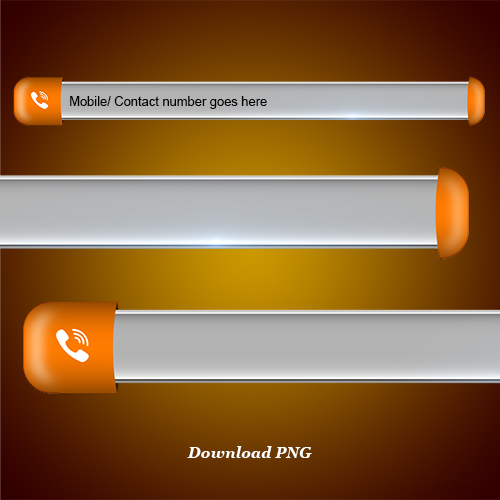 Download mobile number lower third and blank name strip free png