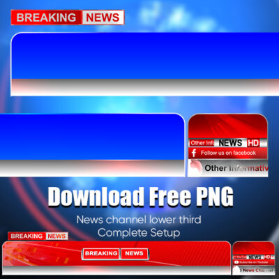 Blue and red color breaking news free png high quality download