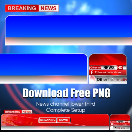 Blue and red color breaking news free png high quality download