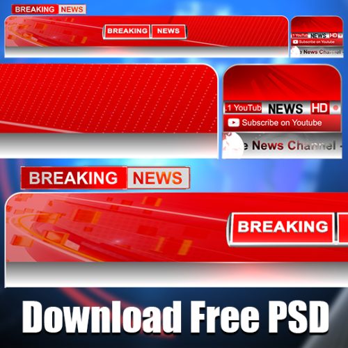 Modern News Channel Lower third PSD Photoshop template mtc tutorials