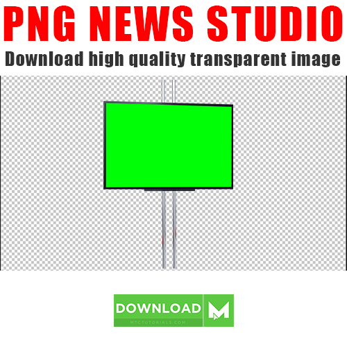 News studio lcd frame png green screen