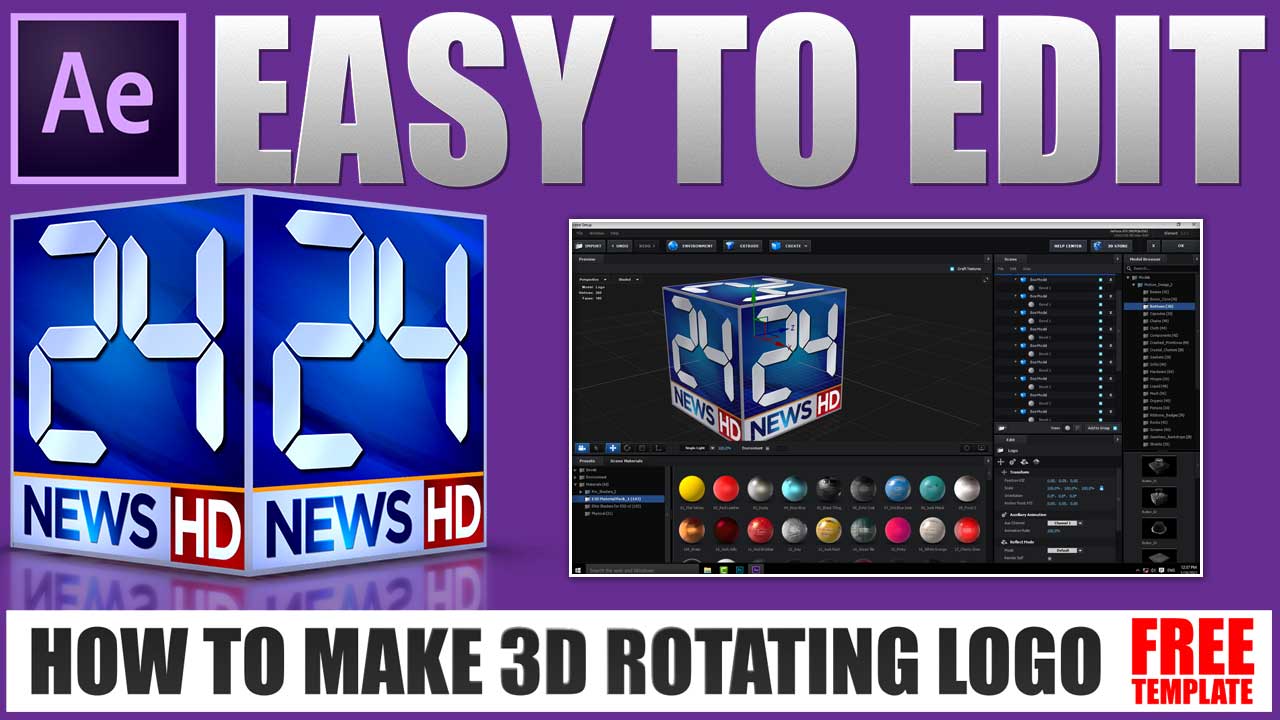 How to make 3D rotating logo in Adobe After Effects CC