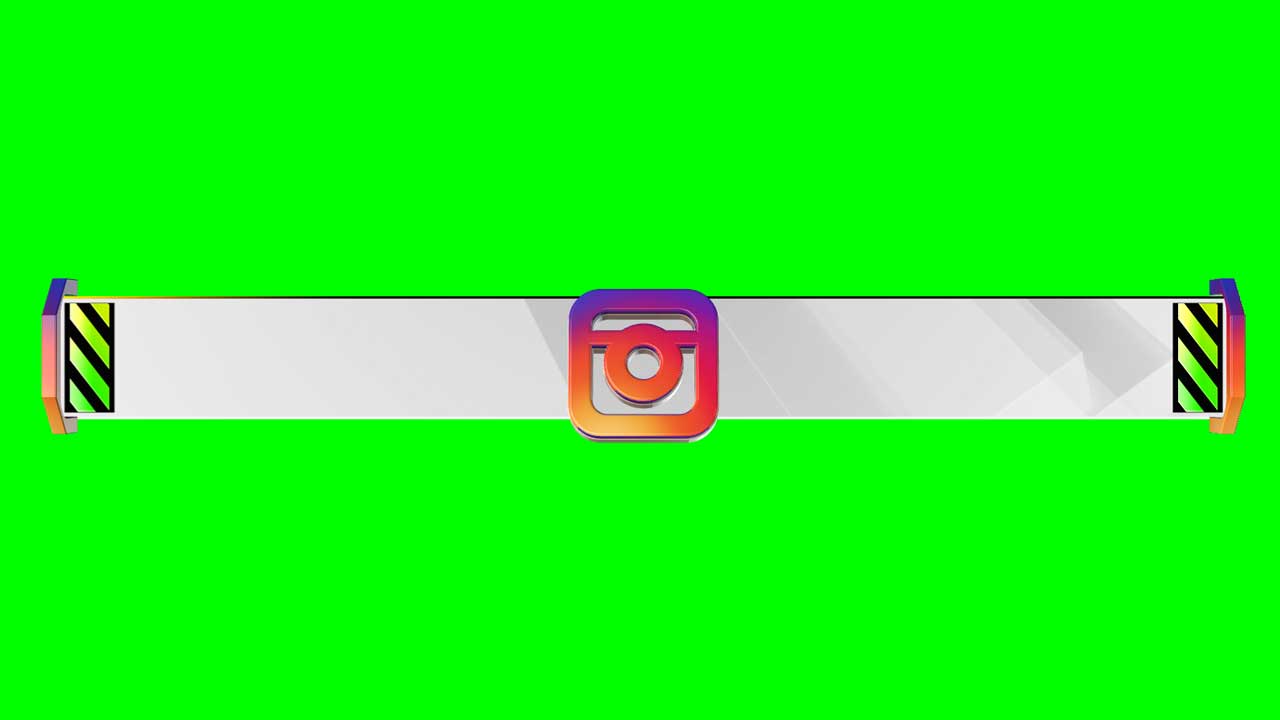Instagram 3D animated green screen name strip
