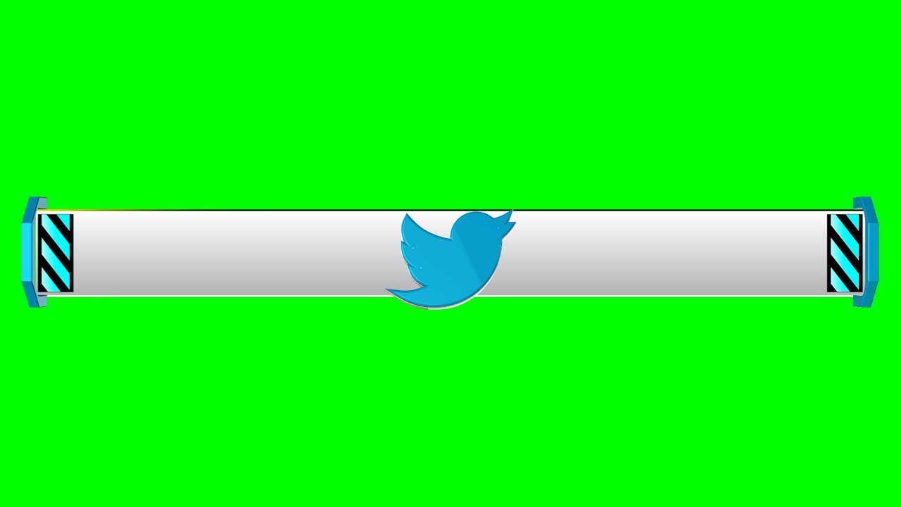 Twitter 3D animated green screen name strip