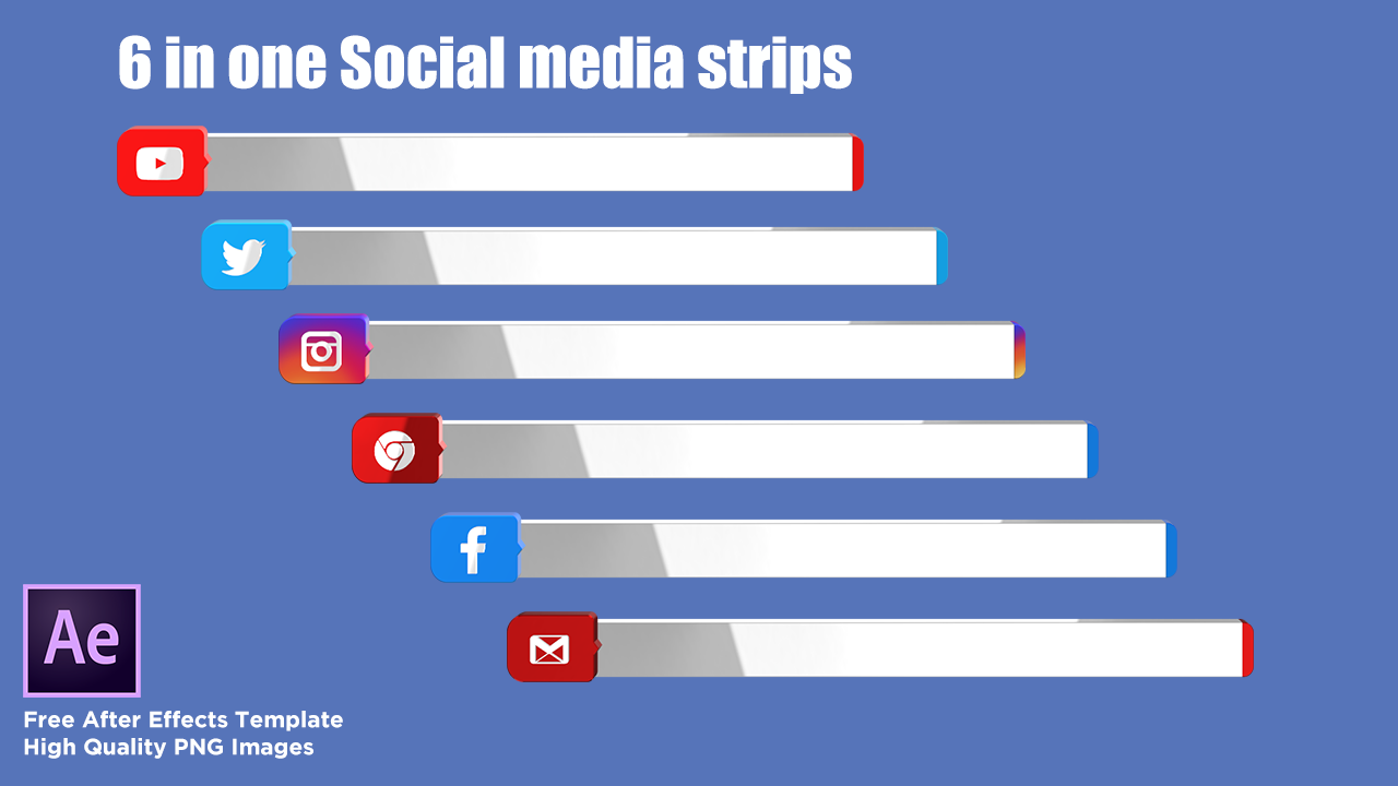6 in one social media strips free after effects template