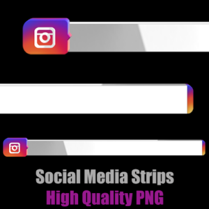 Instagram 3D lower third high quality png image