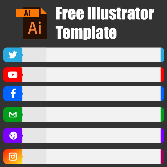 Social media name strip free Adobe illustrator template