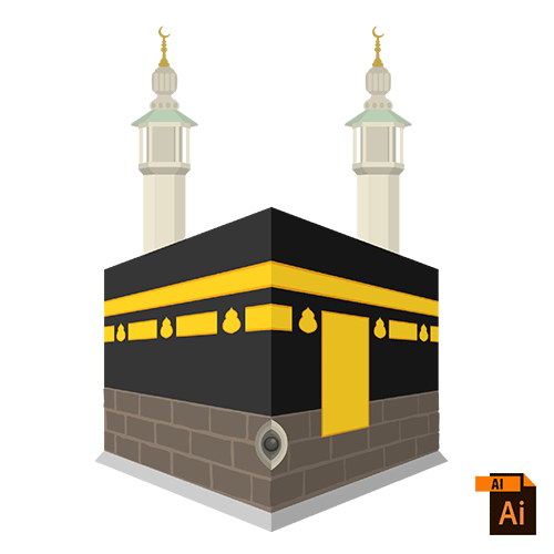 Kaaba vector free Illustrator file download 1