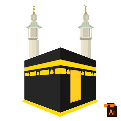 Kaaba vector free Illustrator file download 2