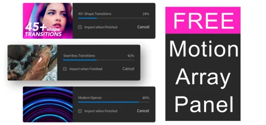 Motion array panel for after effects