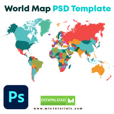 World map colorful free psd download