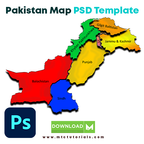 Pakistan map in PSD