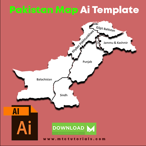 Pakistan map in Ai - Adobe Illustrator File