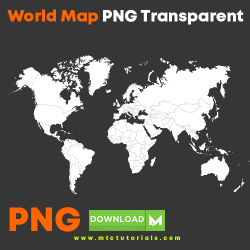 World map white PNG Ultra HD