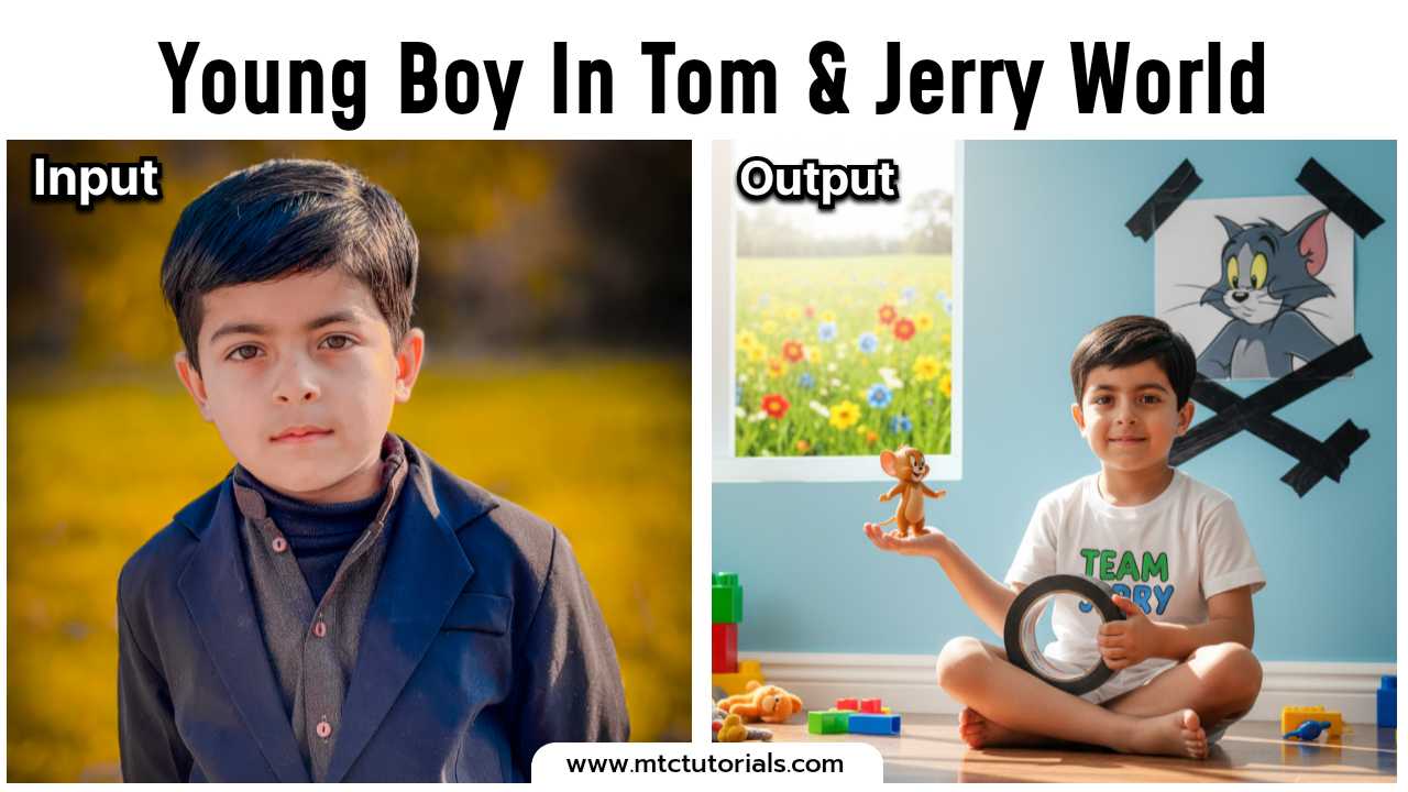 A young boy in tom and Jerry world, Ai prompts for kids