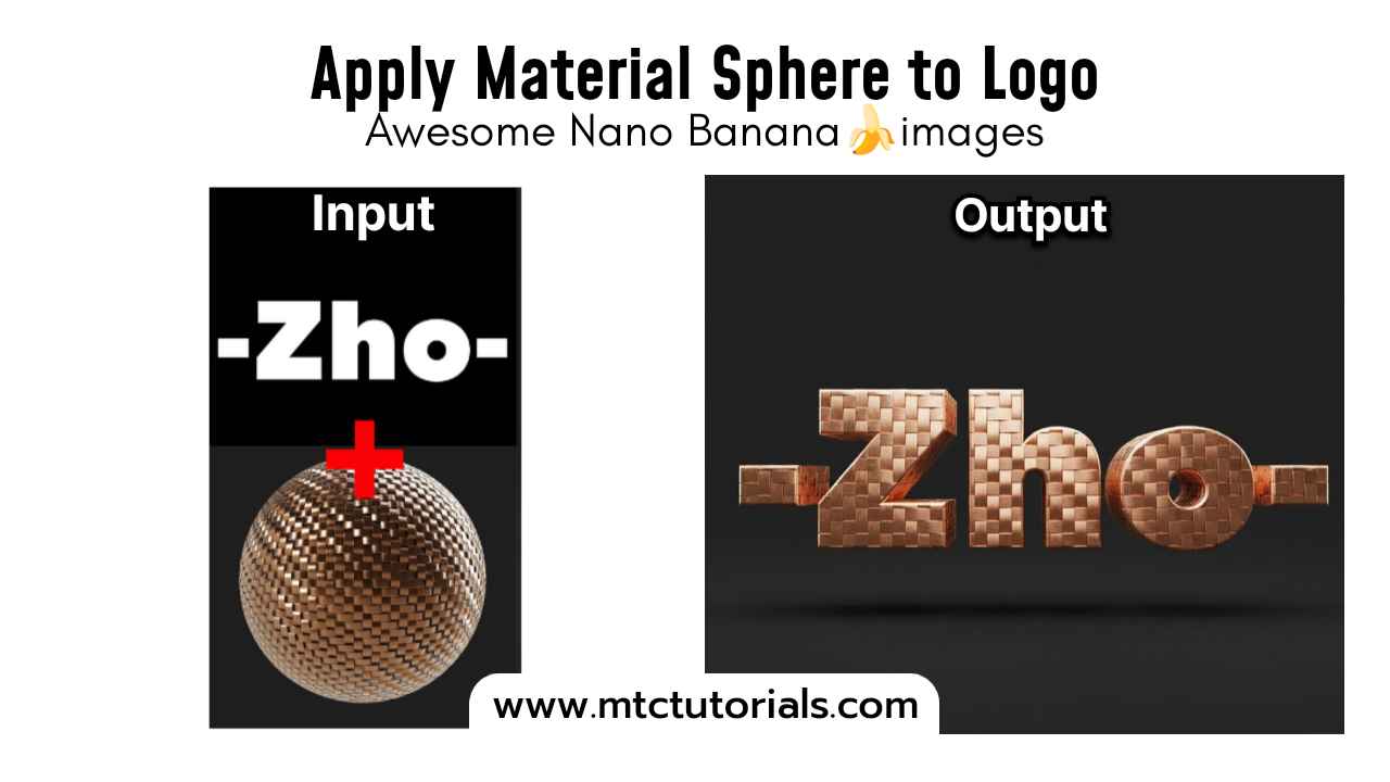 Apply Material Sphere to Logo Gemini prompt