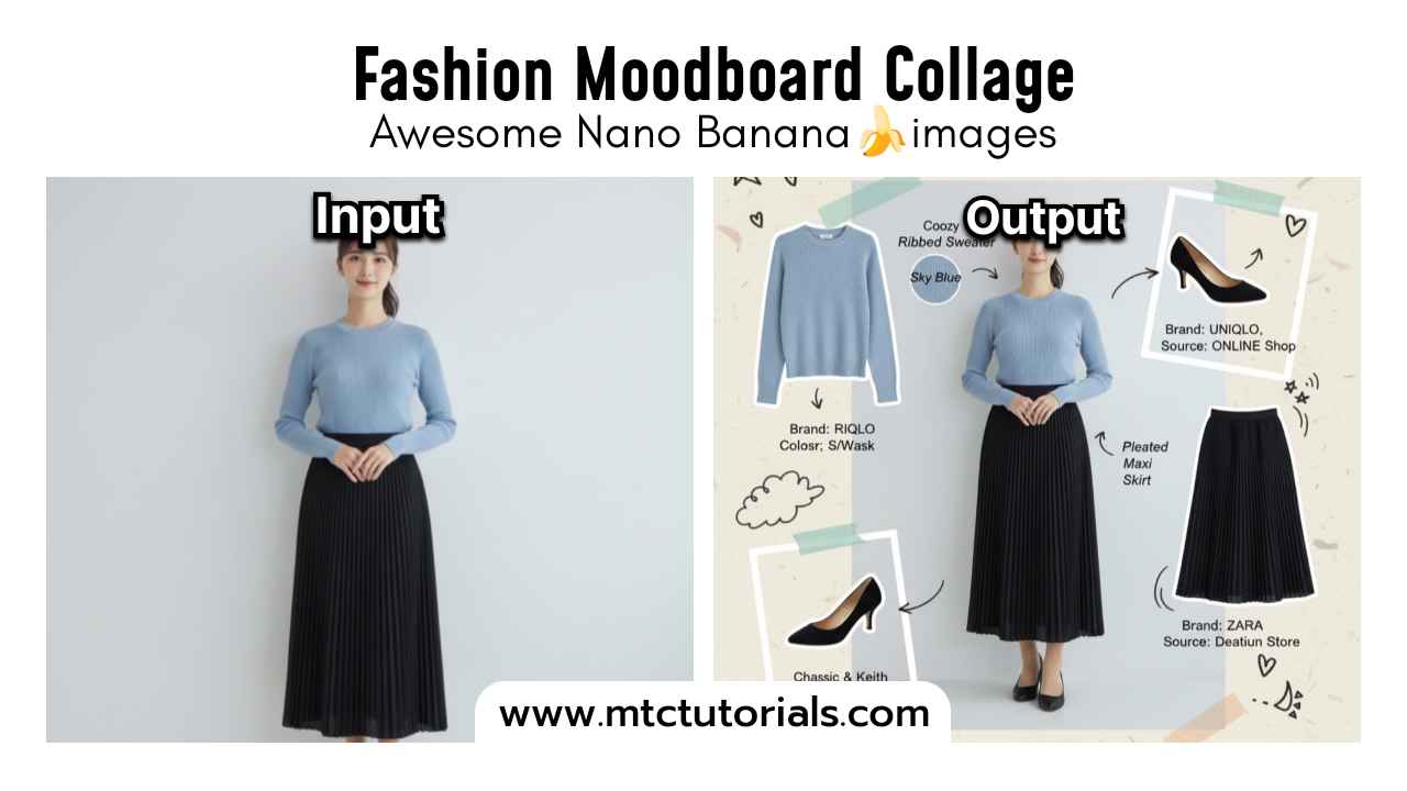 Fashion Moodboard Collage Nano banana prompt