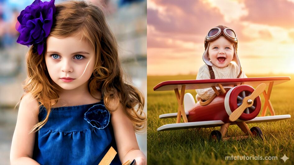 Gemini Prompt for Baby Pilot on a Toy Airplane