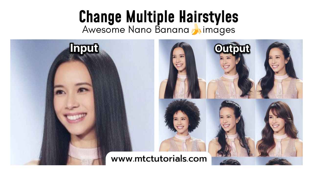 Photo to Multiple Hairstyles free Gemini Nano Banana prompt