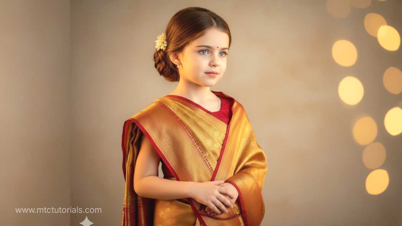 art-house poster Banarasi saree prompt