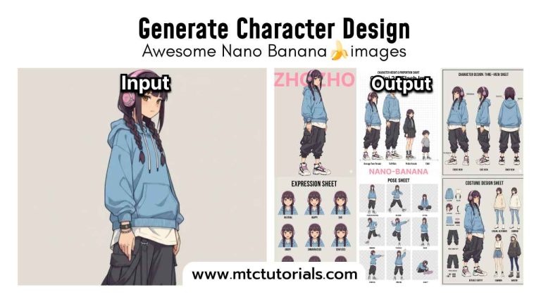 Cute Generate Character Design nano banana prompt MTC TUTORIALS