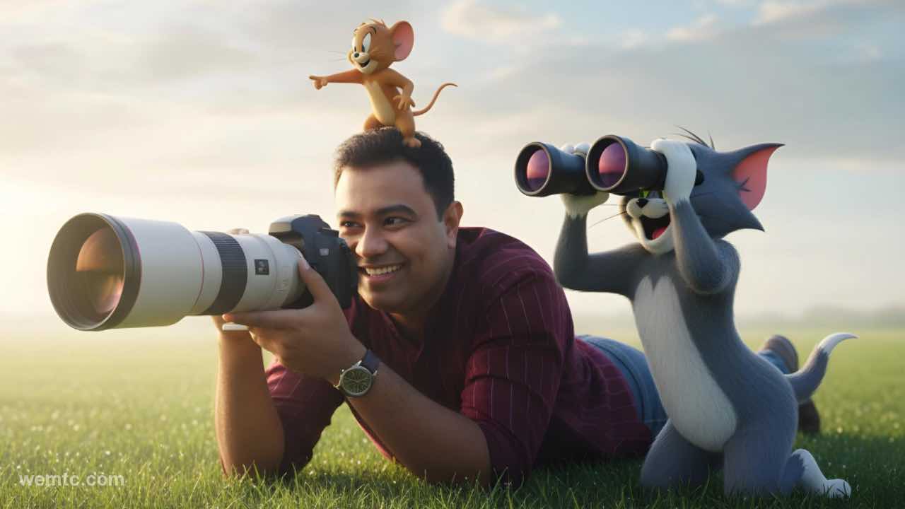 Gemini Nano Banana Photography with Tom and Jerry in Hyper-Realistic Field Scene