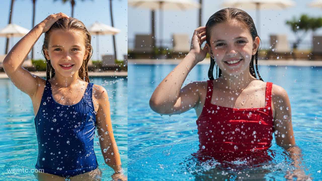 Gemini Nano Banana Hyper-Realistic Girl Pool Portrait with Summer Vibes