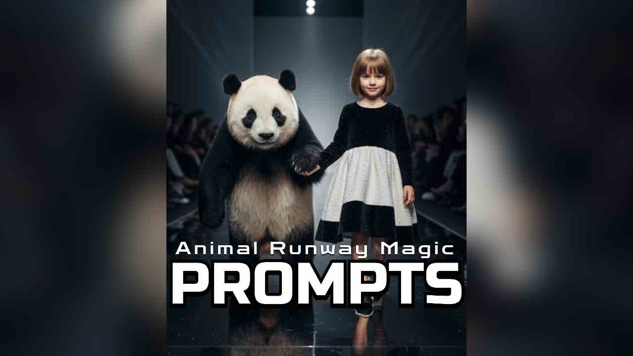 Panda and Kid Nano Banana Kids Fashion prompts