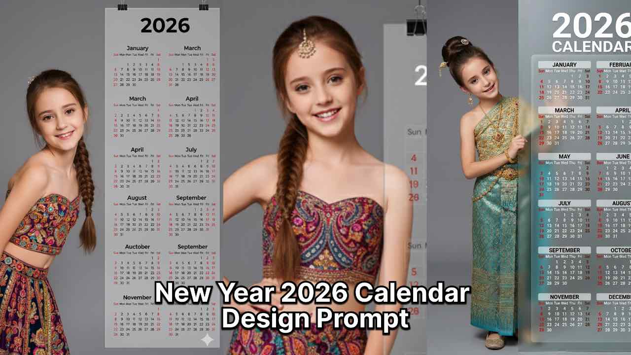 New Year 2026 Calendar Design Prompt for AI Image Generators