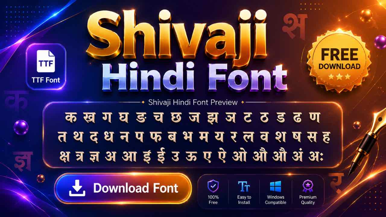 shivaji font download and install guide