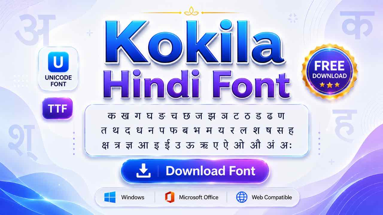 kokila font download and install guide