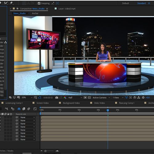 free news studio desk after effects templates download