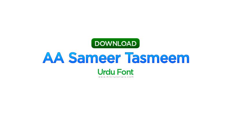 Sameer Tasmeen Urdu Font