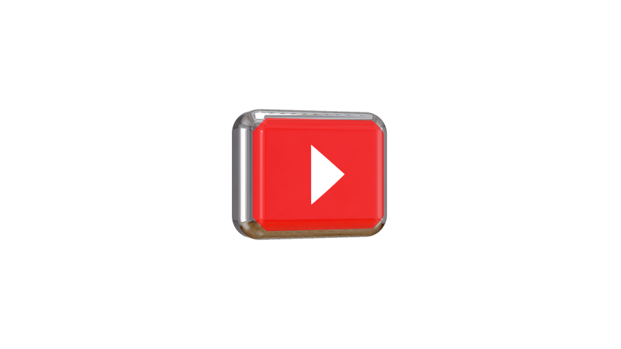 Youtube play button 3d png