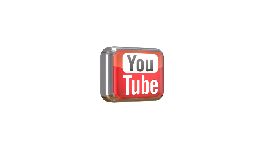 YouTube 3D Shiny Logo Free PNG High Quality
