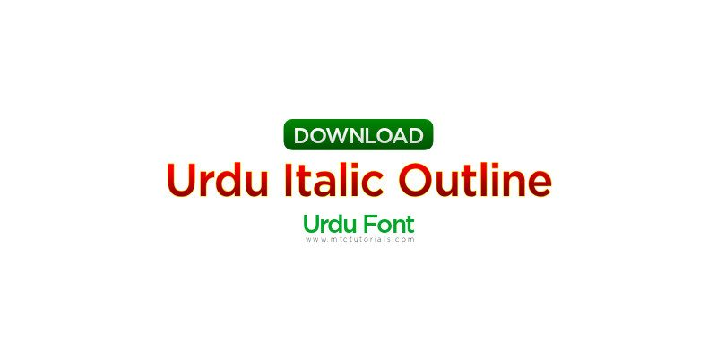 Italic Outline Urdu font