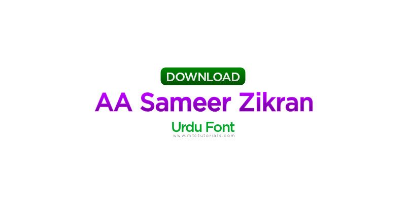 Sameer Zikran Urdu Font
